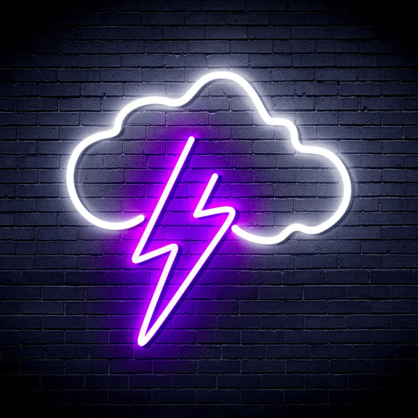 ADVPRO Cloud with Thunder Ultra-Bright LED Neon Sign fnu0258 - White & Purple