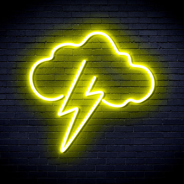 ADVPRO Cloud with Thunder Ultra-Bright LED Neon Sign fnu0258 - Yellow