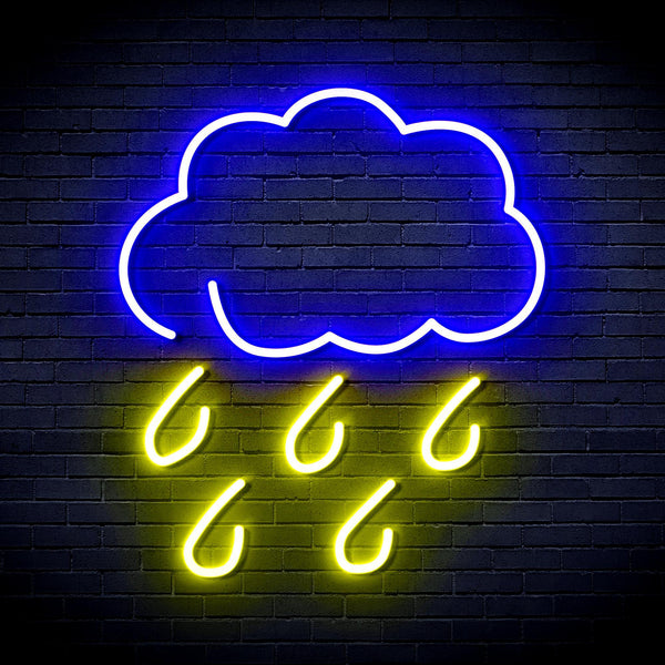 ADVPRO Raining Cloud Ultra-Bright LED Neon Sign fnu0259 - Blue & Yellow