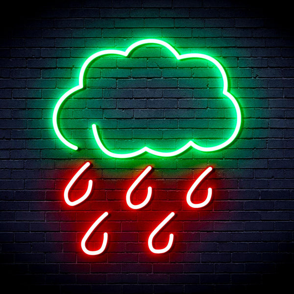 ADVPRO Raining Cloud Ultra-Bright LED Neon Sign fnu0259 - Green & Red