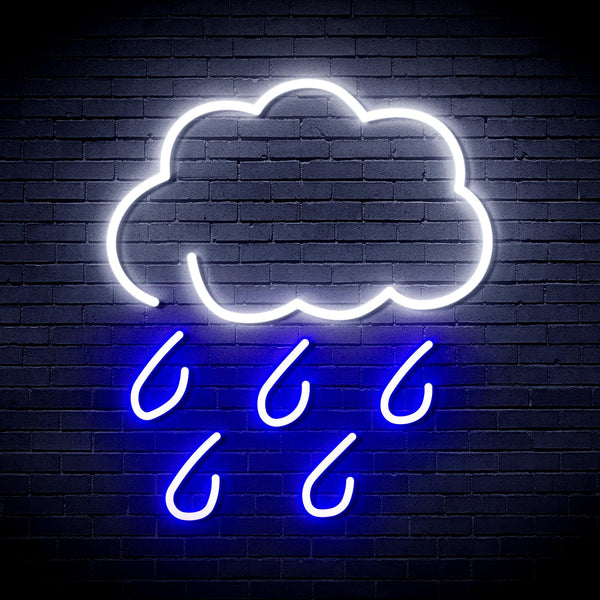 ADVPRO Raining Cloud Ultra-Bright LED Neon Sign fnu0259 - White & Blue