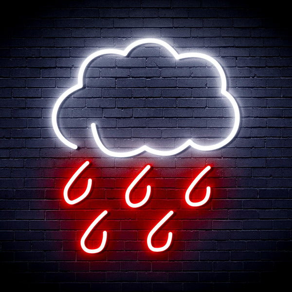 ADVPRO Raining Cloud Ultra-Bright LED Neon Sign fnu0259 - White & Red