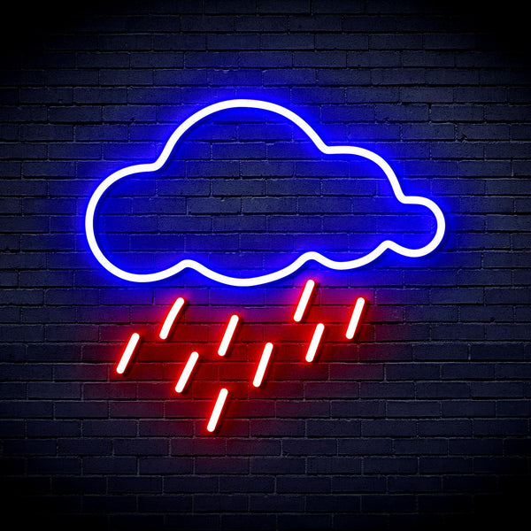 ADVPRO Raining Cloud Ultra-Bright LED Neon Sign fnu0260 - Blue & Red