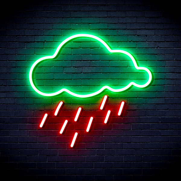 ADVPRO Raining Cloud Ultra-Bright LED Neon Sign fnu0260 - Green & Red