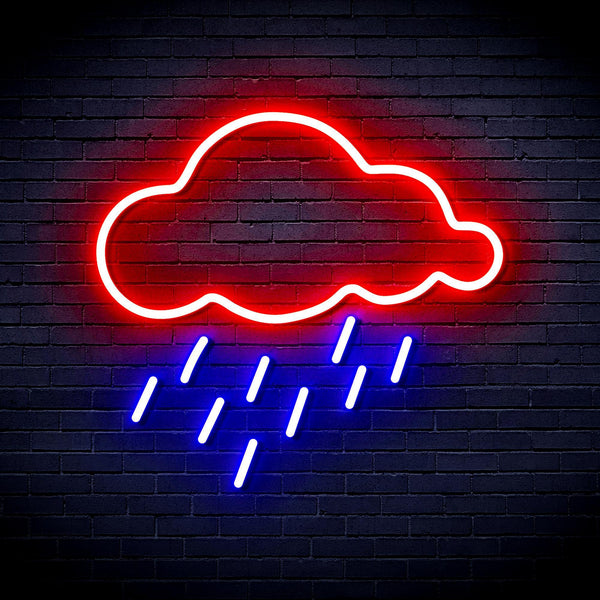 ADVPRO Raining Cloud Ultra-Bright LED Neon Sign fnu0260 - Red & Blue
