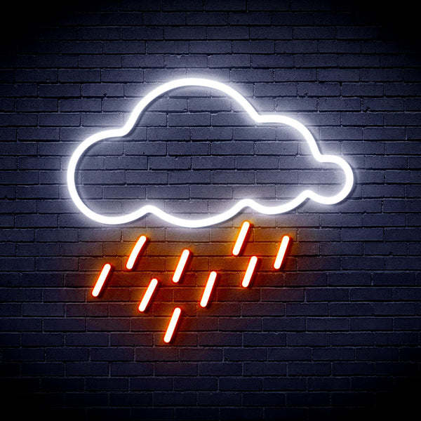 ADVPRO Raining Cloud Ultra-Bright LED Neon Sign fnu0260 - White & Orange