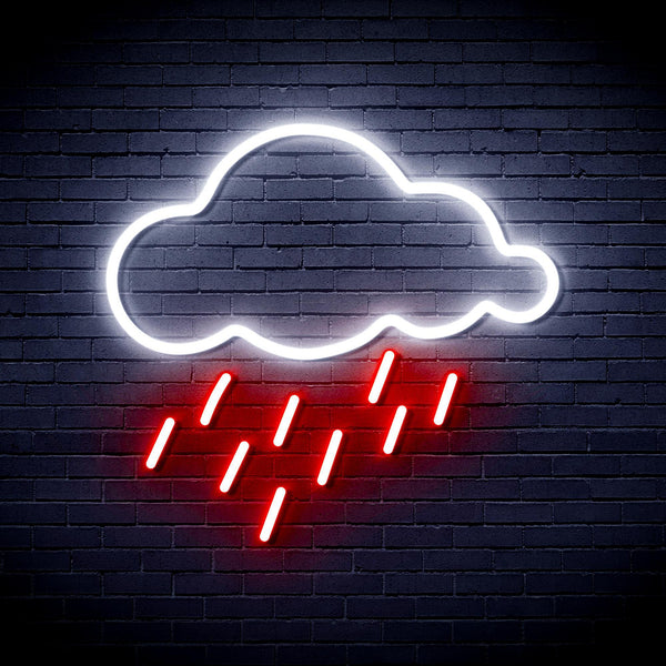 ADVPRO Raining Cloud Ultra-Bright LED Neon Sign fnu0260 - White & Red