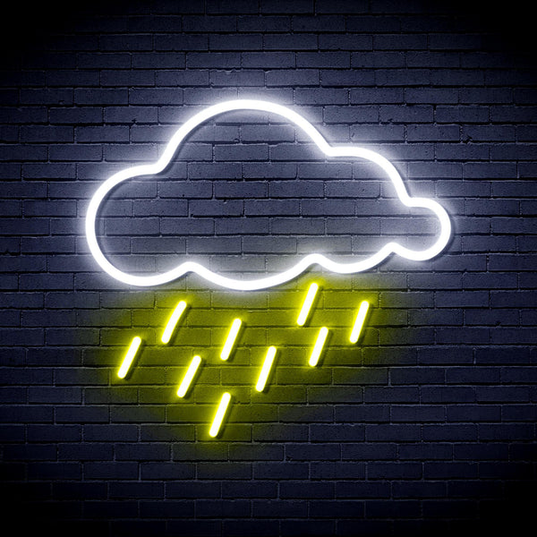 ADVPRO Raining Cloud Ultra-Bright LED Neon Sign fnu0260 - White & Yellow
