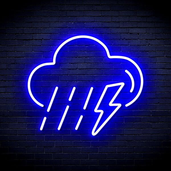 ADVPRO Raining Cloud with Thunder Ultra-Bright LED Neon Sign fnu0261 - Blue