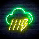 ADVPRO Raining Cloud with Thunder Ultra-Bright LED Neon Sign fnu0261 - Green & Yellow