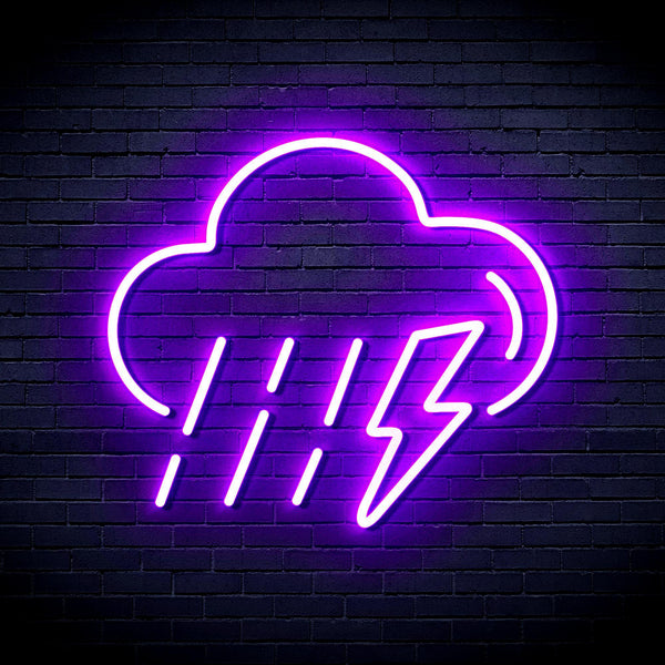 ADVPRO Raining Cloud with Thunder Ultra-Bright LED Neon Sign fnu0261 - Purple