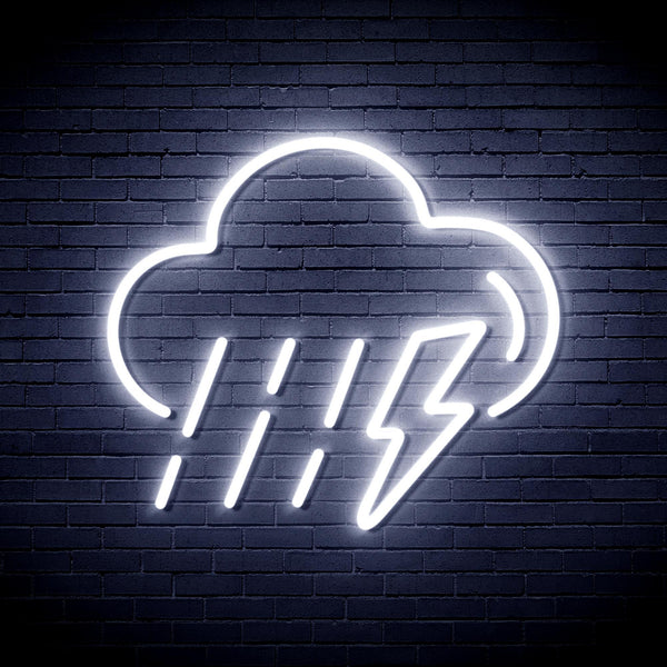ADVPRO Raining Cloud with Thunder Ultra-Bright LED Neon Sign fnu0261 - White