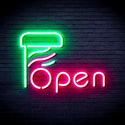 ADVPRO Open with Barber Pole Ultra-Bright LED Neon Sign fnu0263 - Green & Pink