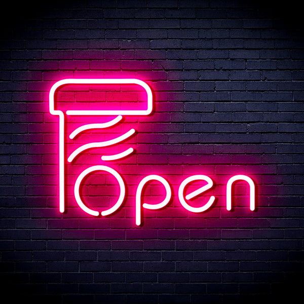 ADVPRO Open with Barber Pole Ultra-Bright LED Neon Sign fnu0263 - Pink