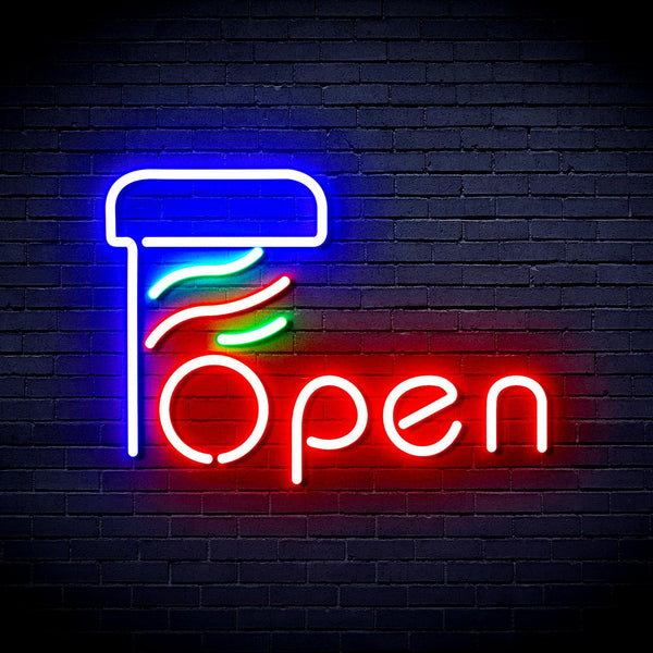 ADVPRO Open with Barber Pole Ultra-Bright LED Neon Sign fnu0263 - Multi-Color 2