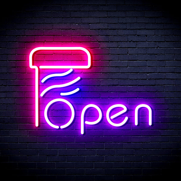 ADVPRO Open with Barber Pole Ultra-Bright LED Neon Sign fnu0263 - Multi-Color 7