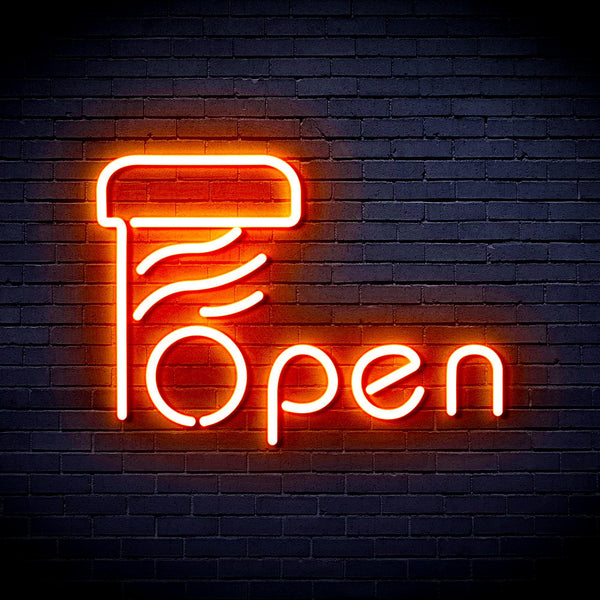 ADVPRO Open with Barber Pole Ultra-Bright LED Neon Sign fnu0263 - Orange