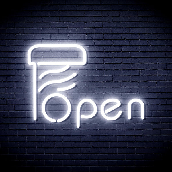 ADVPRO Open with Barber Pole Ultra-Bright LED Neon Sign fnu0263 - White