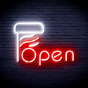 ADVPRO Open with Barber Pole Ultra-Bright LED Neon Sign fnu0263 - White & Red