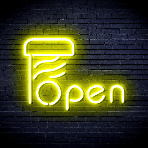 ADVPRO Open with Barber Pole Ultra-Bright LED Neon Sign fnu0263 - Yellow