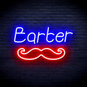 ADVPRO Barber with Moustache Ultra-Bright LED Neon Sign fnu0264 - Blue & Red