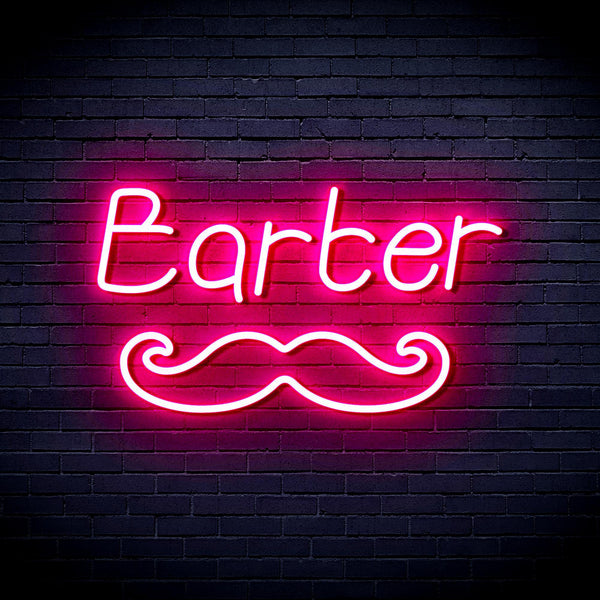 ADVPRO Barber with Moustache Ultra-Bright LED Neon Sign fnu0264 - Pink