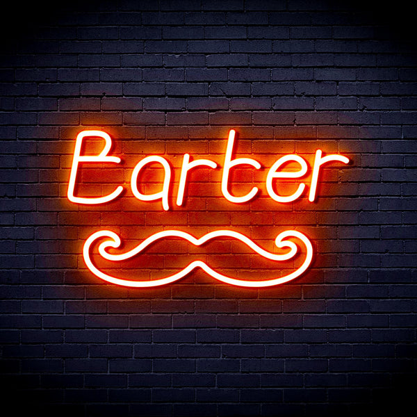 ADVPRO Barber with Moustache Ultra-Bright LED Neon Sign fnu0264 - Orange