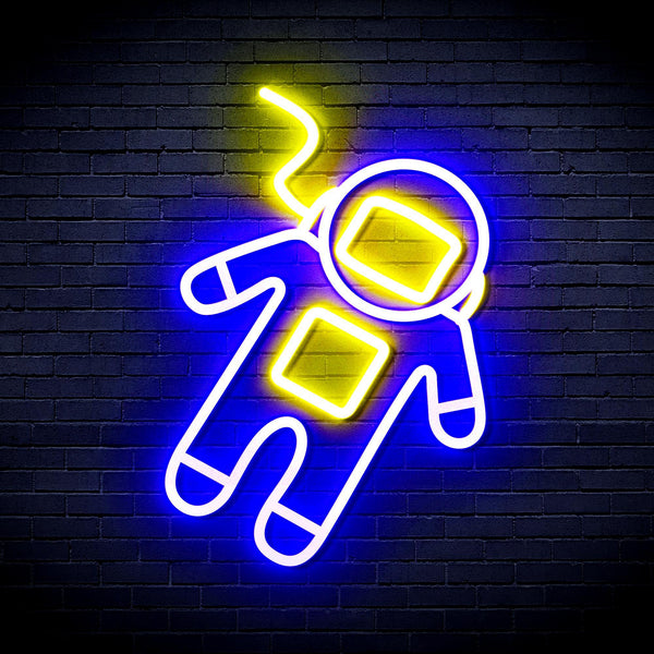 ADVPRO Astronaut Ultra-Bright LED Neon Sign fnu0265 - Blue & Yellow