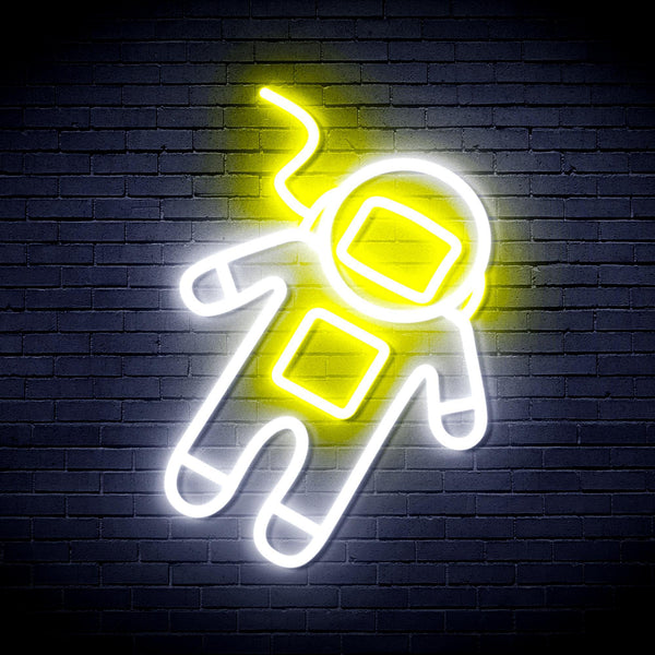 ADVPRO Astronaut Ultra-Bright LED Neon Sign fnu0265 - White & Yellow