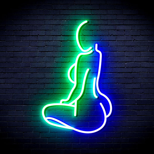 ADVPRO Lady Back Shape Ultra-Bright LED Neon Sign fnu0267 - Green & Blue