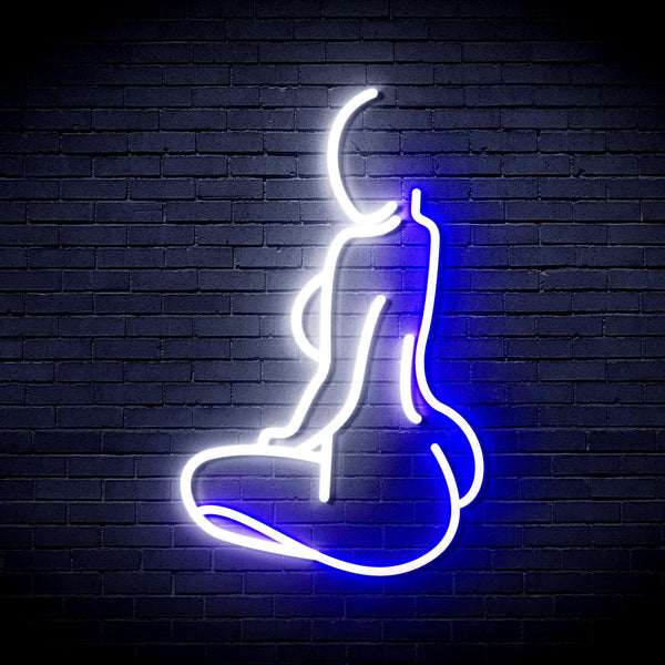 ADVPRO Lady Back Shape Ultra-Bright LED Neon Sign fnu0267 - White & Blue