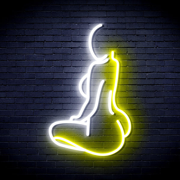 ADVPRO Lady Back Shape Ultra-Bright LED Neon Sign fnu0267 - White & Yellow