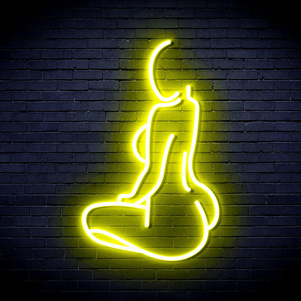 ADVPRO Lady Back Shape Ultra-Bright LED Neon Sign fnu0267 - Yellow