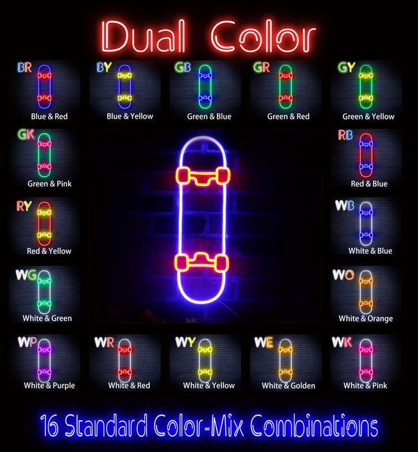 ADVPRO Skateboard Ultra-Bright LED Neon Sign fnu0272 - Dual-Color