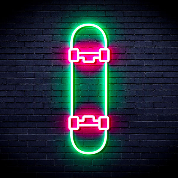 ADVPRO Skateboard Ultra-Bright LED Neon Sign fnu0272 - Green & Pink
