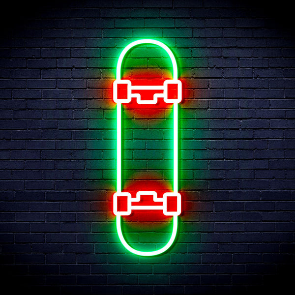ADVPRO Skateboard Ultra-Bright LED Neon Sign fnu0272 - Green & Red
