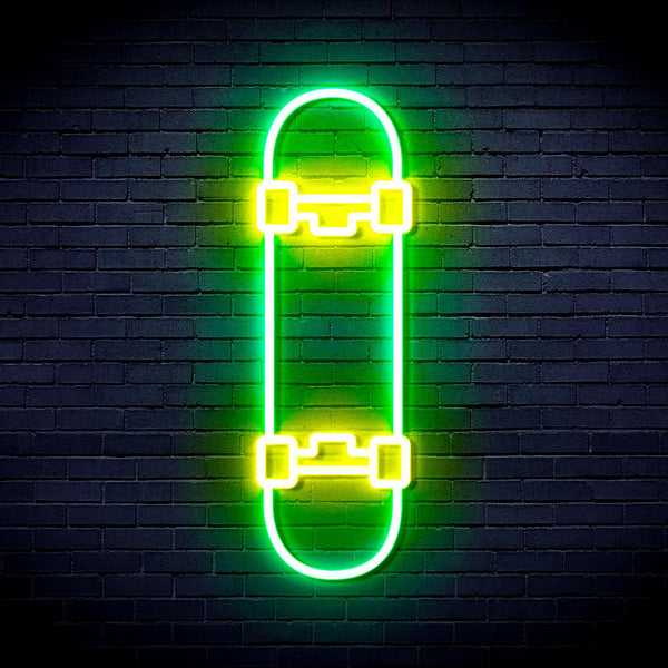 ADVPRO Skateboard Ultra-Bright LED Neon Sign fnu0272 - Green & Yellow