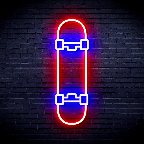 ADVPRO Skateboard Ultra-Bright LED Neon Sign fnu0272 - Red & Blue