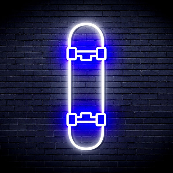 ADVPRO Skateboard Ultra-Bright LED Neon Sign fnu0272 - White & Blue