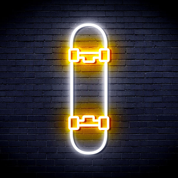 ADVPRO Skateboard Ultra-Bright LED Neon Sign fnu0272 - White & Golden Yellow