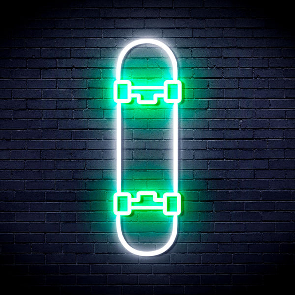 ADVPRO Skateboard Ultra-Bright LED Neon Sign fnu0272 - White & Green
