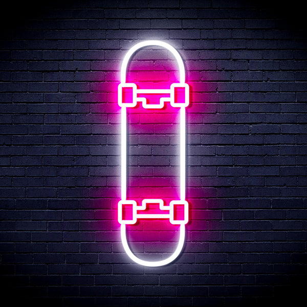 ADVPRO Skateboard Ultra-Bright LED Neon Sign fnu0272 - White & Pink
