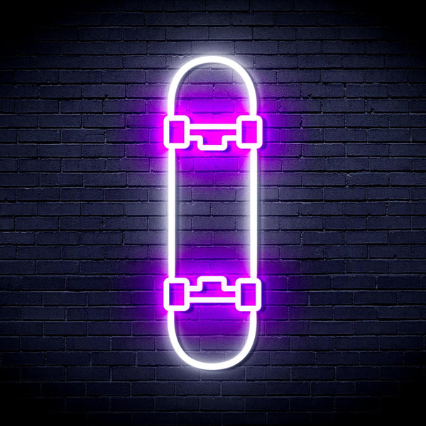 ADVPRO Skateboard Ultra-Bright LED Neon Sign fnu0272 - White & Purple