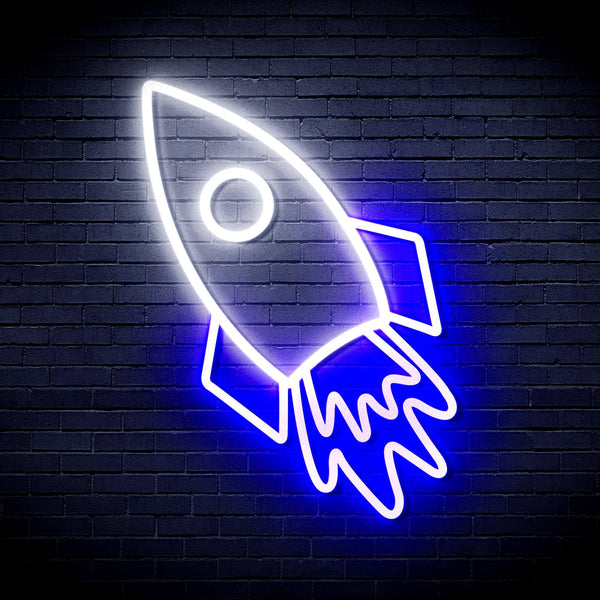 ADVPRO Rocket Ultra-Bright LED Neon Sign fnu0274 - White & Blue