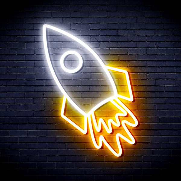 ADVPRO Rocket Ultra-Bright LED Neon Sign fnu0274 - White & Golden Yellow