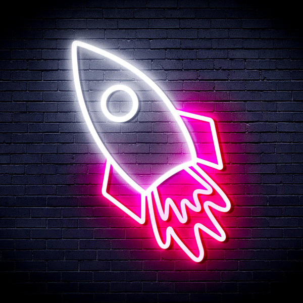 ADVPRO Rocket Ultra-Bright LED Neon Sign fnu0274 - White & Pink