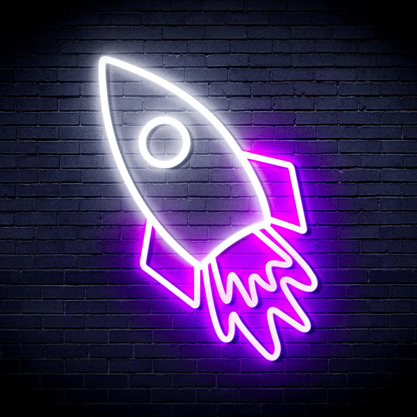 ADVPRO Rocket Ultra-Bright LED Neon Sign fnu0274 - White & Purple