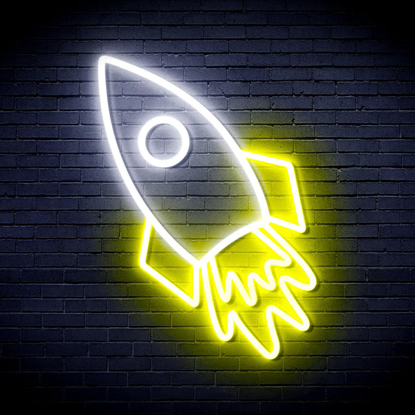 ADVPRO Rocket Ultra-Bright LED Neon Sign fnu0274 - White & Yellow