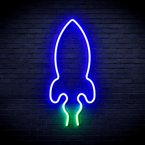ADVPRO Rocket Ultra-Bright LED Neon Sign fnu0275 - Green & Blue