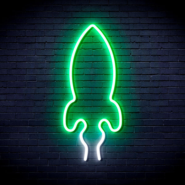 ADVPRO Rocket Ultra-Bright LED Neon Sign fnu0275 - White & Green